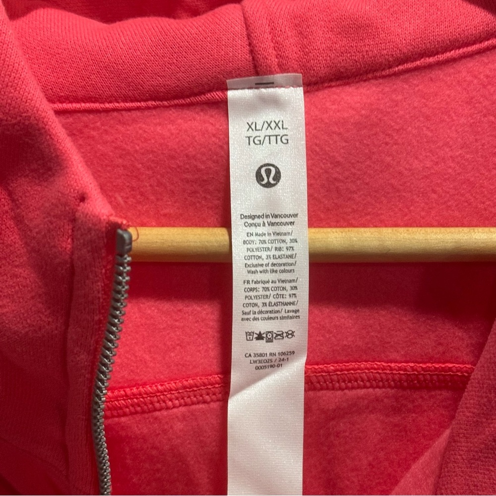 NWT Lululemon Scuba Oversized Full-Zip Hoodie in Glaze Pink Sz XL/XXL - Picture 5 of 13